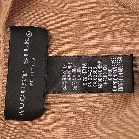 August Silk Petites Sweater, Mustard Brownish-Yellow Color, Size PM. - Picture 5 of 9